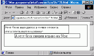 Относительные координаты